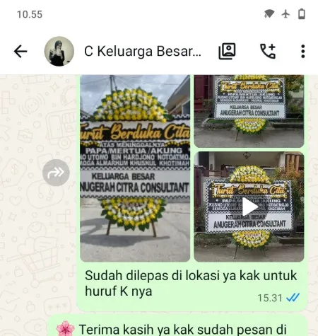 Pengiriman Papan Bunga Duka Taman Menteng